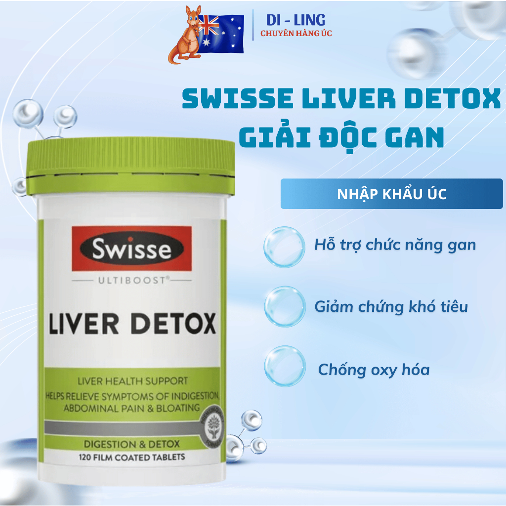 Viên Uống Thải Độc Gan, Thải Độc Tố Và Thanh Lọc Cơ Thể - Swisse Liver Detox - 60/120/200 viên