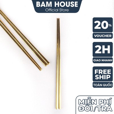 Đũa inox 304 Bam House đuôi vuông cầm chắc tay DVDV04