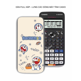  Doraemon nền vàng - hình dán máy tính cầm tay casio full các dòng 