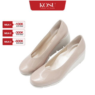 Giày búp bê đế xuồng nữ KOSU 39601 độn gót siêu nhẹ 5,5cm, giày công sở siêu êm chính hãng Nhật Bản