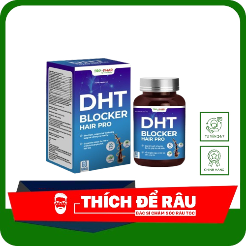 DHT BLOCKER HAIR PRO - MỌC TÓC, ỨC CHẾ DHT, GIẢM GÃY RỤNG TÓC, GIẢM TÓC BẠC SỚM ( LỌ 60 VIÊN)