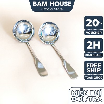 Vá canh inox Bam House cán dày lòng tròn VLT05 cao cấp