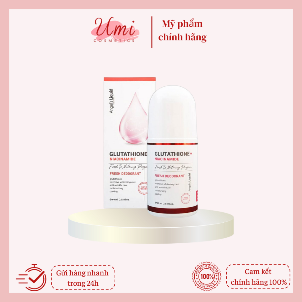 Lăn khử mùi Angel's Liquid Glutathione+ Niacinamide Fresh Deodorant 60ml