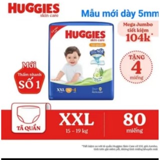 (Có loại tặng 8) Tã quần huggies M74 L68 XL62 XXL56 mẫu mới