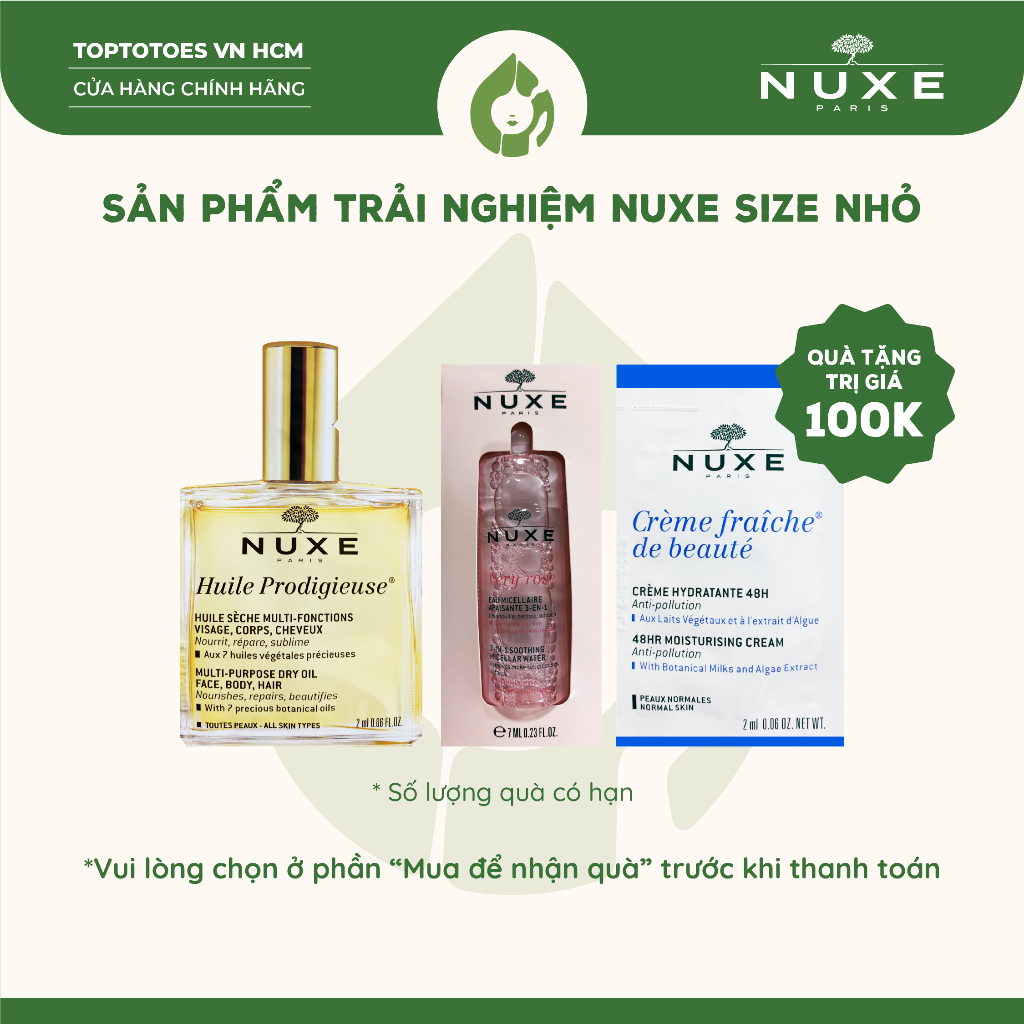Sản phẩm NUXE size nhỏ (QUÀ TẶNG KÈM ĐƠN HÀNG)