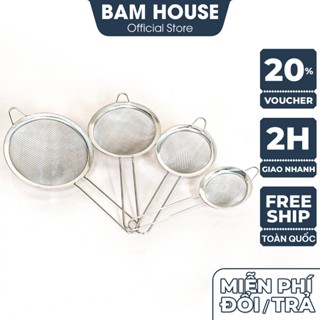 Rây lọc inox 2 lớp Bam House viền cứng tay cầm cách nhiệt cao cấp RLC05