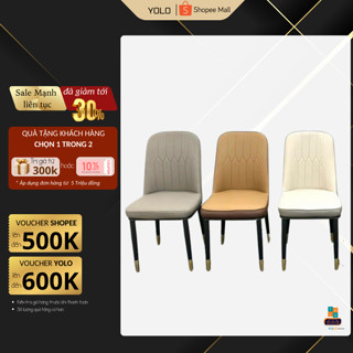 Ghế ăn bọc da PU YOLO Monet, chân sắt nhập khẩu cao cấp hiện đại | căn hộ chung cư gia đình