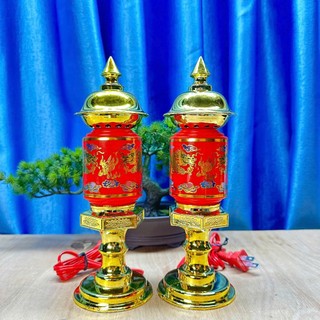 1 CẶP ĐÈN THỜ SONG LONG NHỎ-TRUNG- LỚN