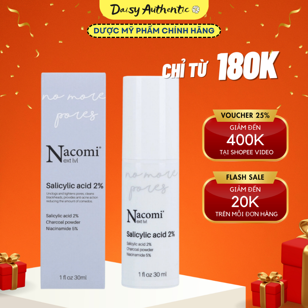 Toner Nacomi Salicylic Acid 2% 30ml - Làm Sạch Lỗ Chân Lông