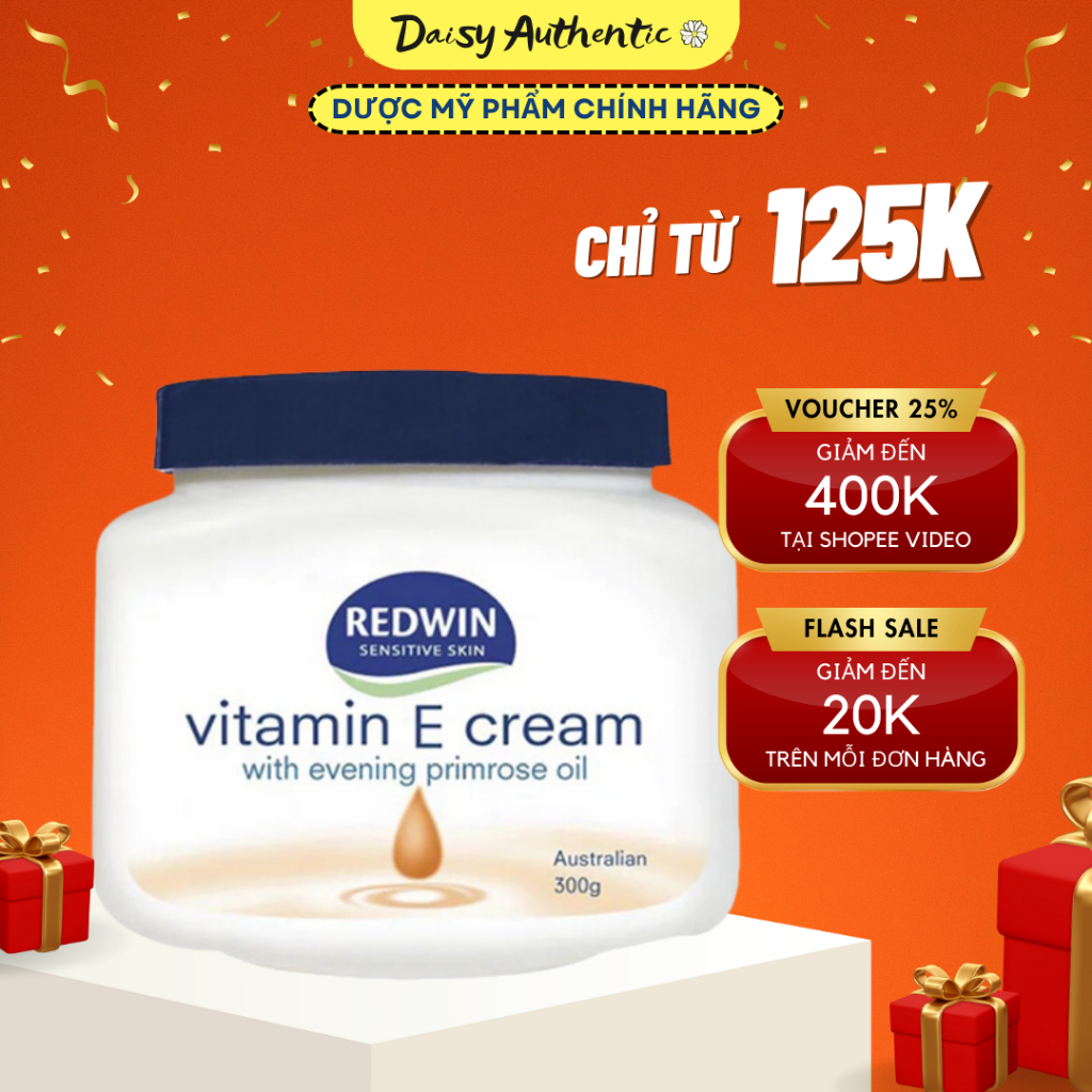 Kem Dưỡng Da Vitamin E Redwin Úc Và Tinh Dầu Hoa Anh Thảo Giúp Mềm Mịn, Sáng Bóng