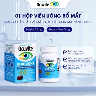 Viên Uống Bổ Mắt Ocuvite Blue Light Bảo Vệ Mắt Khỏi Ánh Sáng Xanh Giảm Mỏi Mắt (30 viên)