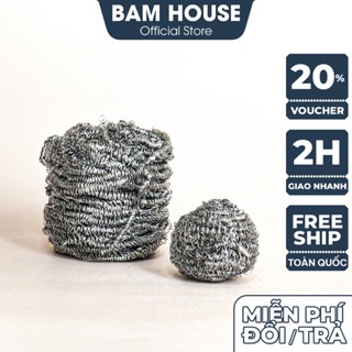 Combo 2 Cước rửa chén sợi inox Bam House siêu dày sáng bóng cao cấp CLS02