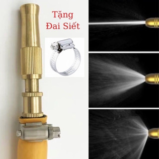 Đầu vòi xịt tăng áp, áp lực cao mini bằng đồng, nhỏ nhưng có võ, đa năng: vệ sinh, rửa xe, tưới cây
