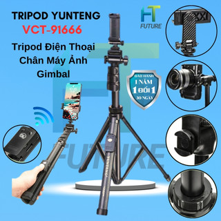 Chân Đế Máy Ảnh Tripod Điện Thoại YUNTENG VCT 91666 Gậy Chụp Ảnh 3 Chân Có Remote Kẹp Điện Thoại