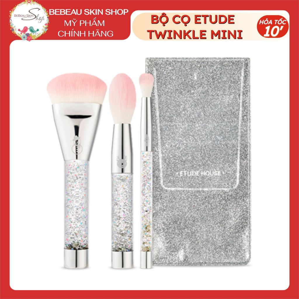 Bộ cọ Etude Twinkle Mini Brush Set, Snow Edition - Bebeau