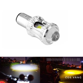 Đèn pha led bi cầu cót pha trắng vàng M6 GD110