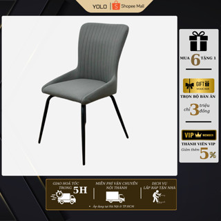 Ghế ăn YoLo Sheraton sọc bọc da PU, nhập khẩu cao cấp hiện đại | căn hộ chung cư gia đình