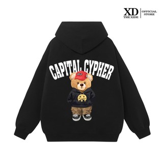 Áo Hoodie nỉ The Xide áo in GẤU CAPITAL CYPHER form unisex nam nữ chất nỉ bông dày dặn