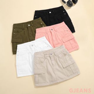  Chân váy jean túi hộp lưng cạp cao từ 40-80kg chất vải mềm mịn xịn không giãn ,chân váy bigsize form tôn dáng GJEAN02 