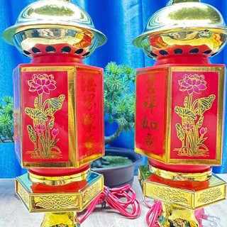 1 CẶP ĐÈN THỜ LỤC GIÁC NHỎ ,TRUNG , LỚN