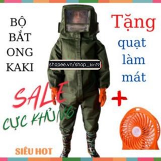 [ TẶNG QUẠT] Quần áo bắt ong chất kaki, bắt ong rừng hàng cao cấp vải dù may thủ công