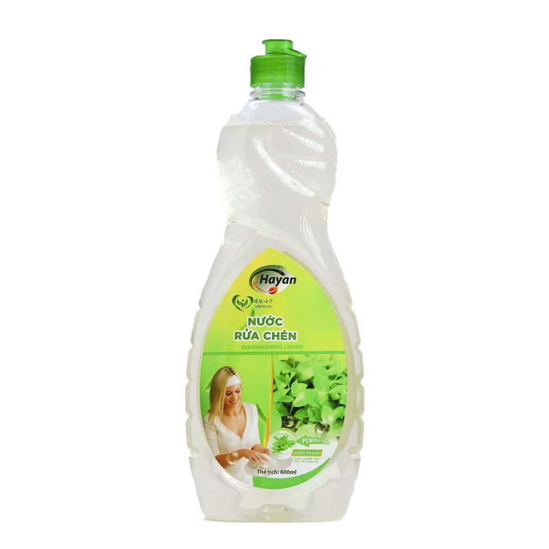 Nước Rửa Chén Siêu Sạch Hương Trà Xanh Hayan 800ml