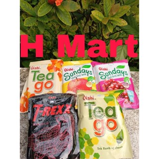 Sỉ Thùng 50 Bịch Nước Oishi Tea Go, Sunday, T-Rex vị Chanh, Đào, Táo, Nho, Vải ( Gói 180ml) Kèm Ống Hút