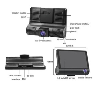 Camera hành trình xe ô tô có thể quay phía trước sau và bên trong xe ô tô