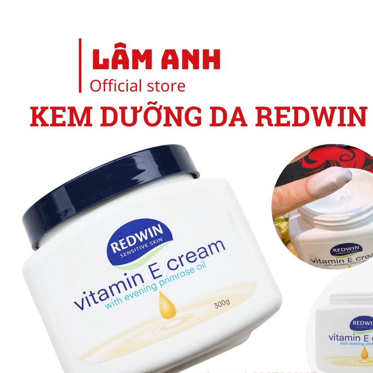 Kem dưỡng ẩm VITAMIN E Redwin Cream (hũ 300gr) Úc