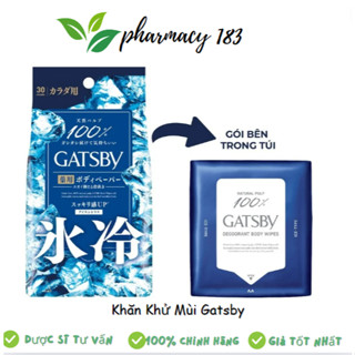 Khăn khử mùi cơ thể mát lạnh GATSBY Ice-Type Deodorant Body Wipes Ice Citrus U 30 tờ/gói