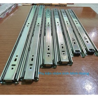 Bộ (02)Thanh ray bi trượt 3 tầng bản 42m dùng làm ngăn kéo các loại tủ,bàn-đủ kích thước 25-30-35-40-45-50cm (kèm vít)