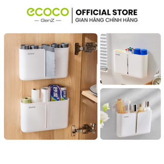 Hộp đựng túi rác ECOCO thế hệ mới không khoan tường, hộp đựng túi nilong tiết kiệm không gian có khe rút tiện lợi 24158