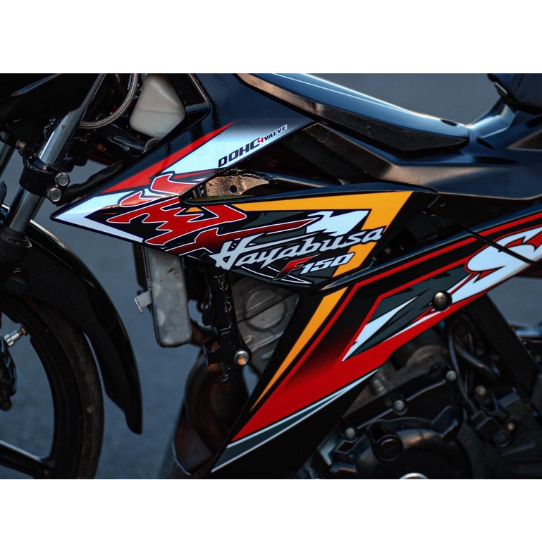 Tem rời Satria đen đỏ cam racing