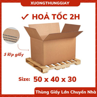 Thùng giấy carton 50x40x30cm 5 lớp, 50x35x45 5 lớp đóng gói chuyển nhà đi máy bay, thùng giấy ship hỏa tốc
