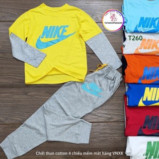 20 đến 40kg Bộ quần áo dài tay bé trai size đại cồ chất cotton hàng xuất VNXK đẹp T260