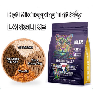 [ Túi 5kg ] Hạt LANGLIKE siêu topping 40% đạm cho mèo, hạt mix topping cao cấp không trứng cho mèo mọi lứa tuổi