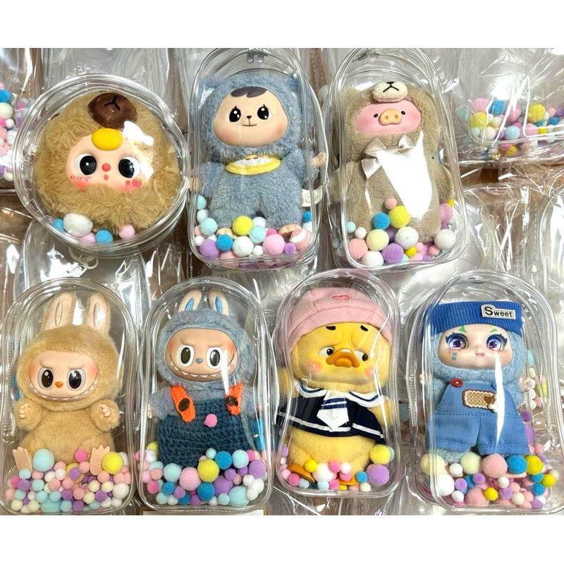 Túi trong suốt đựng nhìu loại Popmart bảo vệ Labubu Bao Ao,Teddy Lulu,Vịt,Babythree,Kimmon,Manchao,D