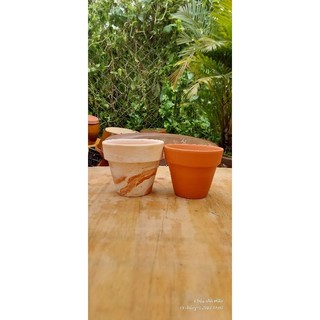Chậu đất nung - chậu ly gờ miệng 9, cao 8