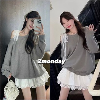  SET ĐỒ NỮ ÁO LEN LỆCH VAI TAY DÀI MIX CHÂN VÁY VIỀN REN SIÊU XINH S26 