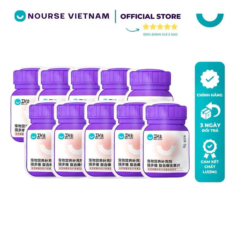 Vitamin Nourse 11 cho mèo dinh dưỡng tăng cân ăn uống ngon miệng cho mèo NourseVietnam NM11 (5gr)