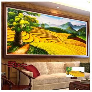 Tranh đính đá làng quê Việt Nam