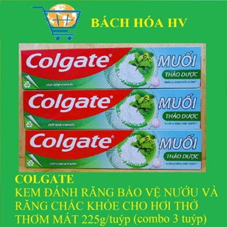 Combo 3 tuýp KDR Colgate bảo vệ nướu và răng hương Muối Thảo Dược 225g/tuýt - BACH HOA HV