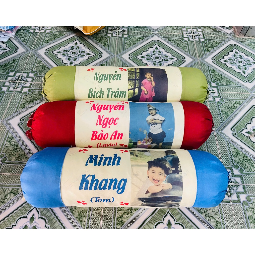 Gối ôm trẻ em in tên, in hình ảnh theo yêu cầu cho bé