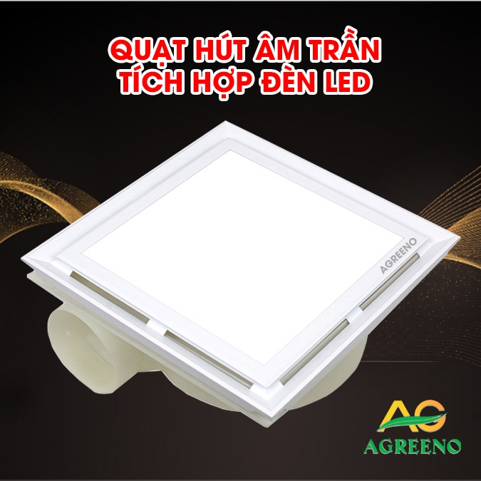Quạt thông gió AGREENO tích hợp Đèn LED âm trần hai trong một chiếu sáng phòng tắm phòng tắm quạt hút và đèn nhà bếp