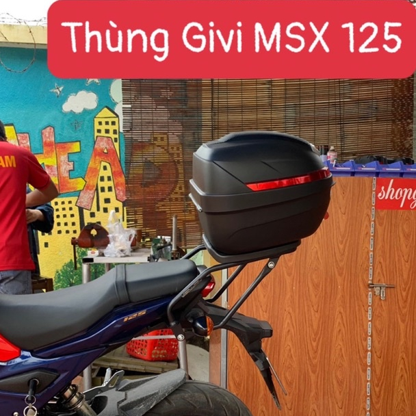 Combo Thùng Givi B270N và Baga SR Chính Hãng Cho Honda MSX 125 - Lắp Zin, Bảo Hành 2 Năm