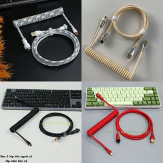 Dây cáp bàn phím cơ type -c lò xo xoắn dài 1,8m