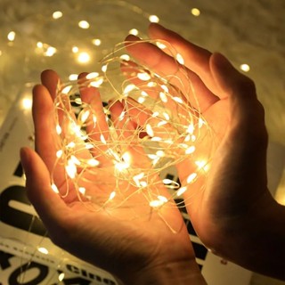 Dây đèn led trang trí fairylight đom đóm có sẵn pin cúc thay thế trang trí đèn trung thu, giỏ quà, đồ handmate....