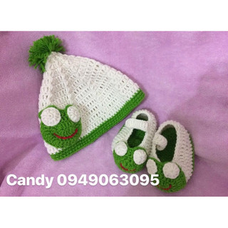 Combo giày + mũ len handmade cho bé