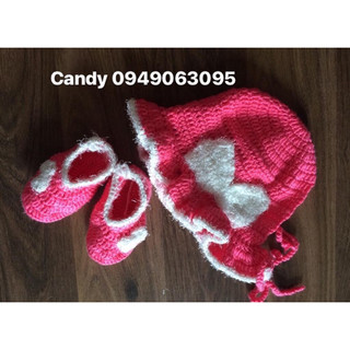 Combo giày + mũ len handmade cho bé