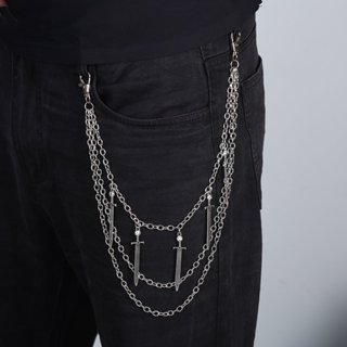  Vòng dây xích đeo thắc lưng quần váy nam nữ thời trang 3 lớp 